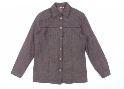 Oscar B. Womens Purple Jacket Size 12 Button - Lightweight