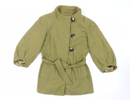 Womens UK Size 12 Topshop Green Pea Coat