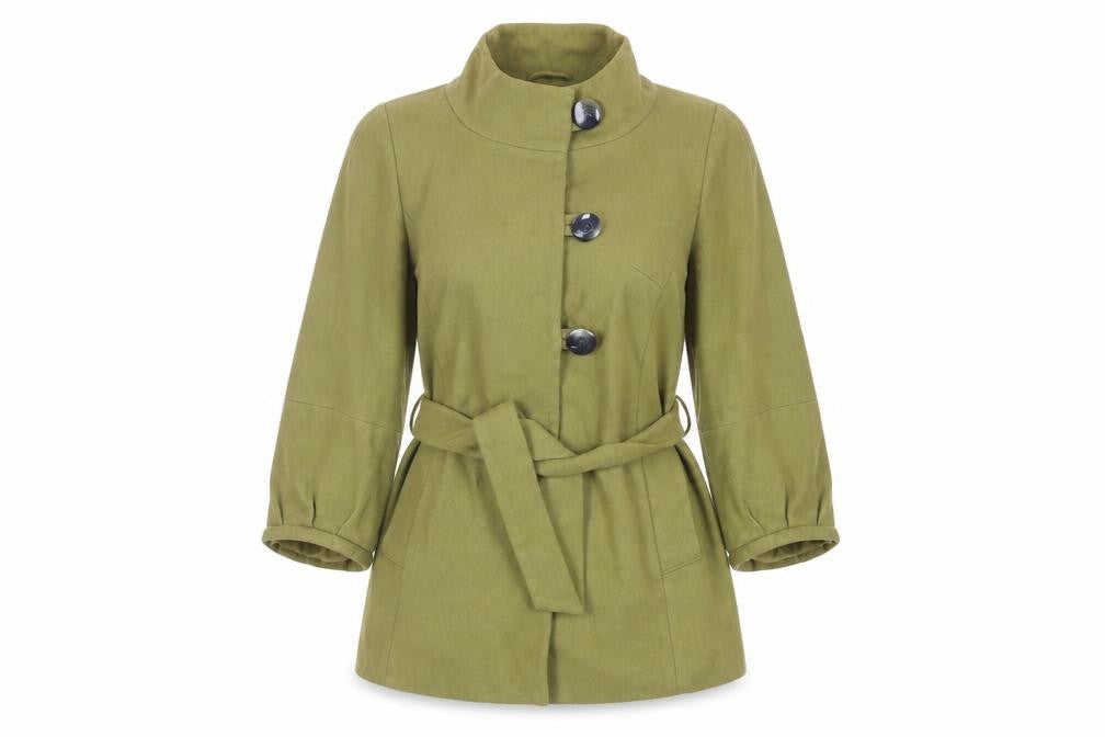 Womens UK Size 12 Topshop Green Pea Coat