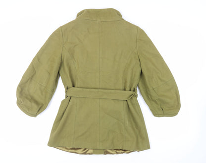 Womens UK Size 12 Topshop Green Pea Coat