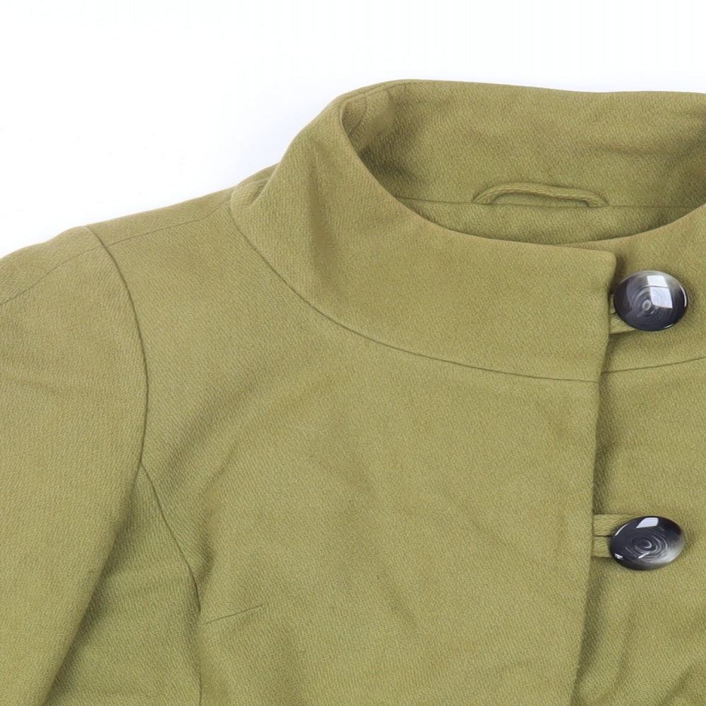 Womens UK Size 12 Topshop Green Pea Coat