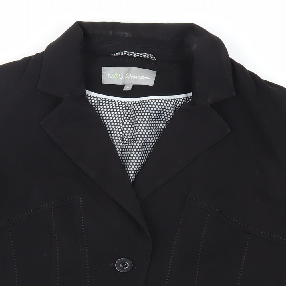 Womens UK Size 10 Marks and Spencer Black Jacket