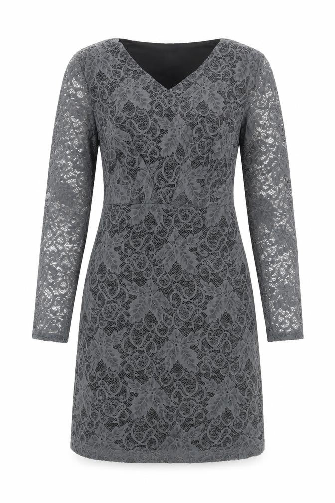 Saint Tropez Womens Grey Polyamide A-Line Size M V-Neck Zip