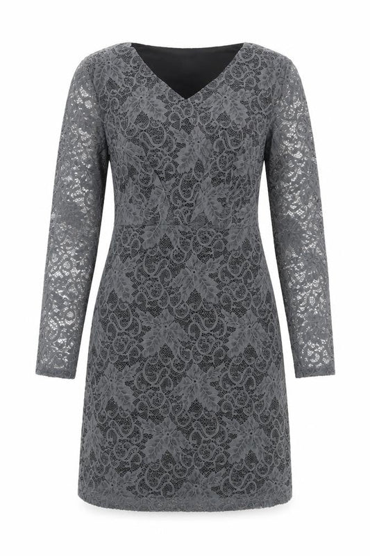 Saint Tropez Womens Grey Polyamide A-Line Size M V-Neck Zip