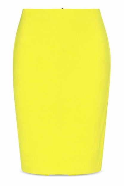 Dorothy Perkins Womens Yellow Polyester Straight & Pencil Skirt Size 10 Zip - Elasticated Waist