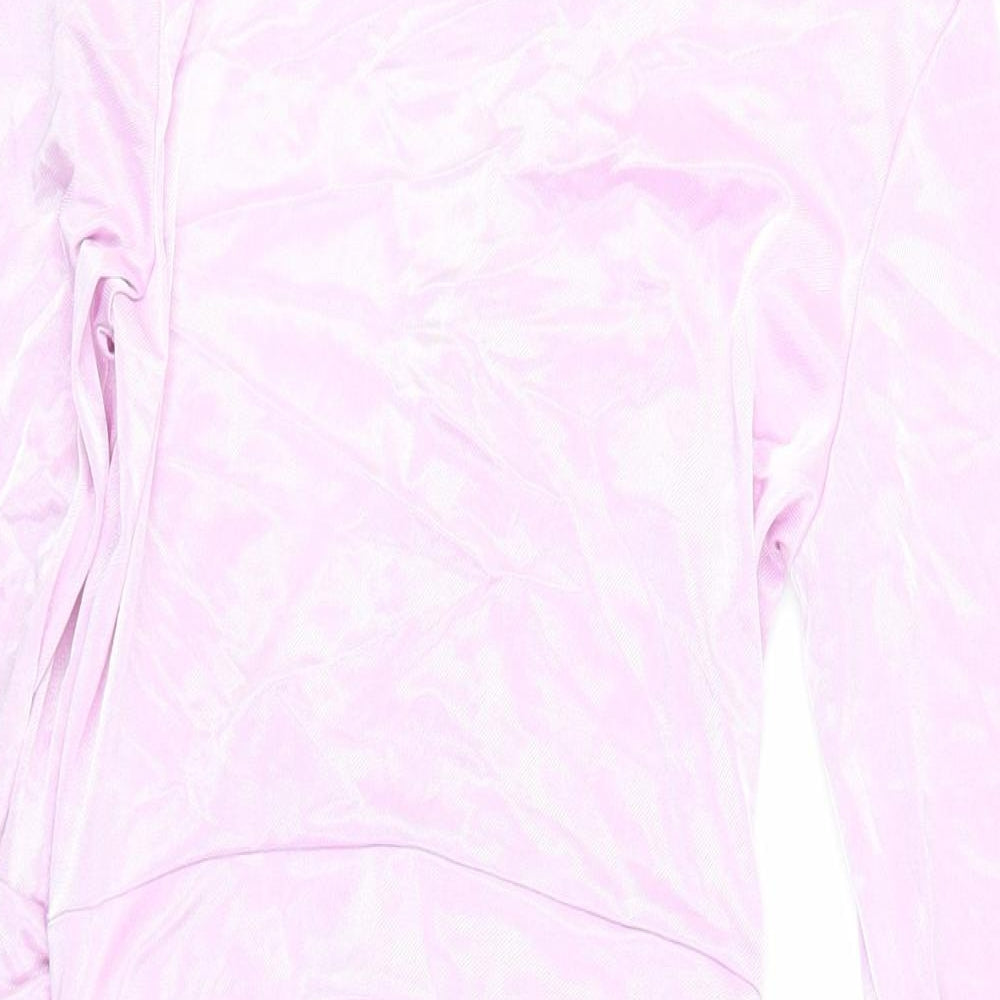 Boohoo Womens Purple Polyester Mini Size 14 V-Neck Pullover - Ruched