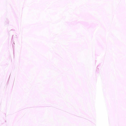 Boohoo Womens Purple Polyester Mini Size 14 V-Neck Pullover - Ruched