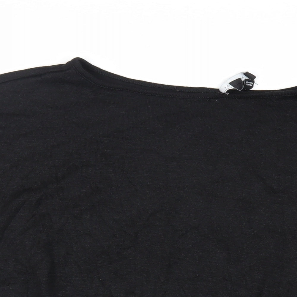 Womens UK Size M New Look Black Basic Blouse