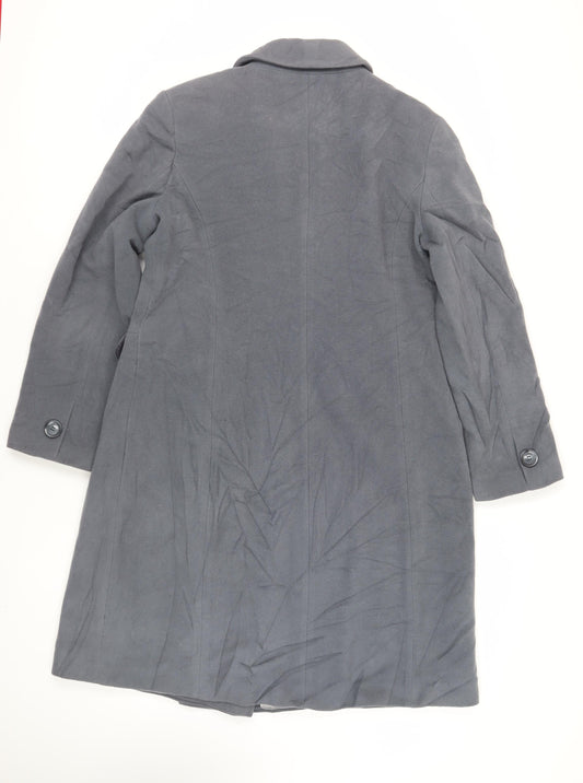 Debenhams Womens Grey Overcoat Coat Size 16 Button