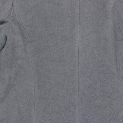 Debenhams Womens Grey Overcoat Coat Size 16 Button