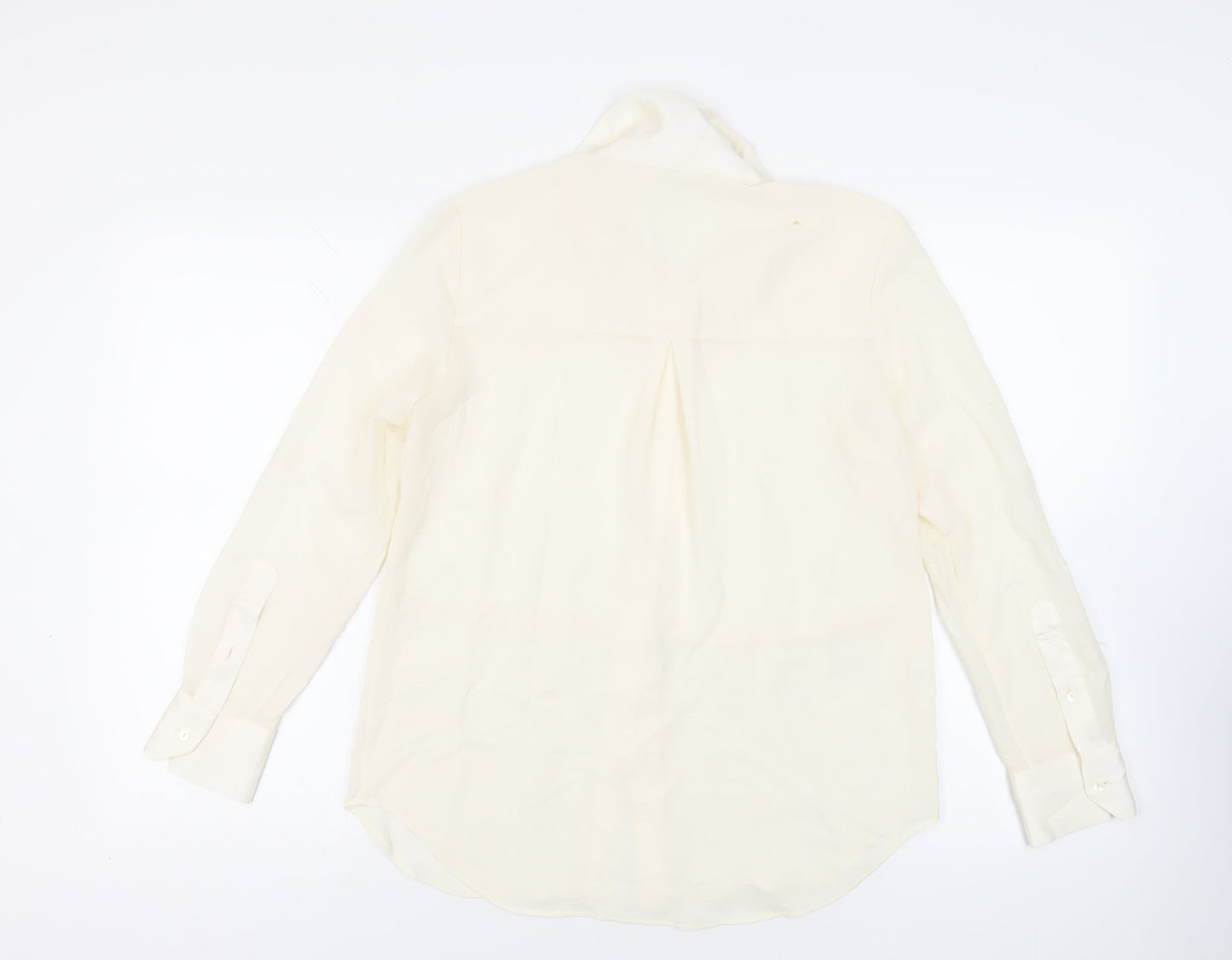 Womens UK Size S Mango Ivory Basic Button-Up