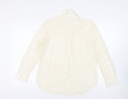 Womens UK Size S Mango Ivory Basic Button-Up