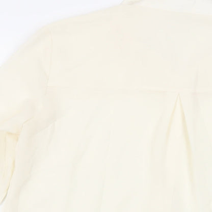 Womens UK Size S Mango Ivory Basic Button-Up
