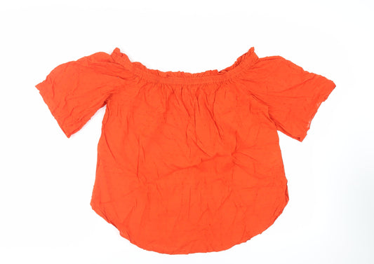 Womens UK Size 14 H&M Orange Basic Blouse