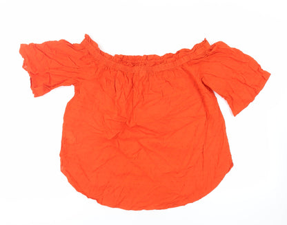 Womens UK Size 14 H&M Orange Basic Blouse