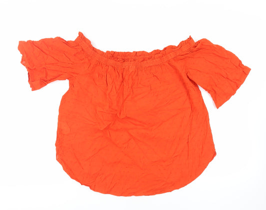 Womens UK Size 14 H&M Orange Basic Blouse