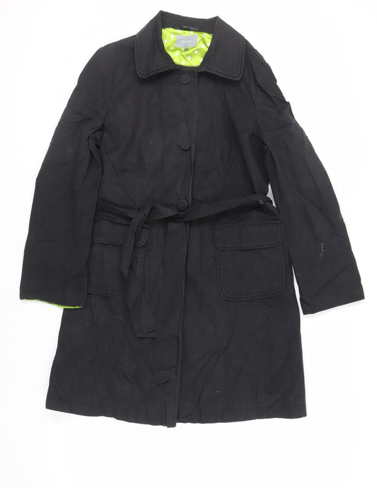 Womens UK Size 16 Per Una Black Trench Coat