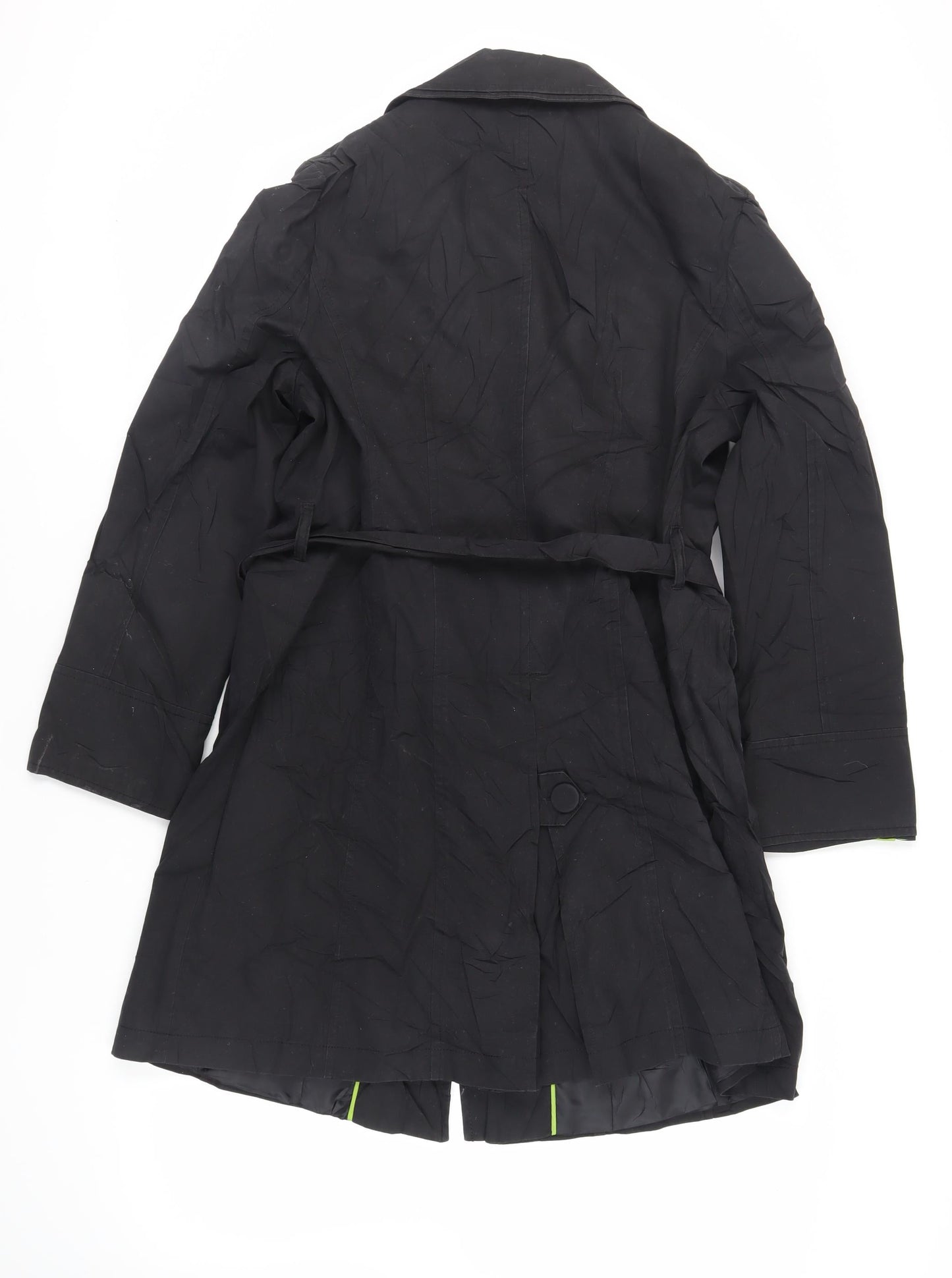 Womens UK Size 16 Per Una Black Trench Coat