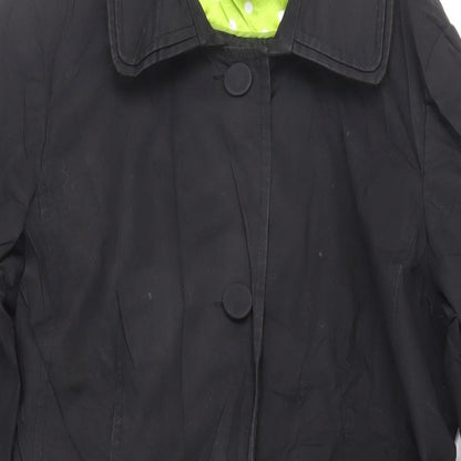 Womens UK Size 16 Per Una Black Trench Coat