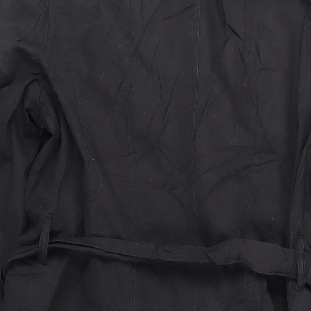 Womens UK Size 16 Per Una Black Trench Coat