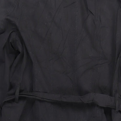 Womens UK Size 16 Per Una Black Trench Coat