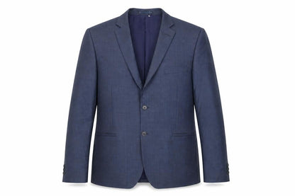 Marks & Spencer Mens Blue Geometric Wool Jacket Suit Jacket Size 44 Regular