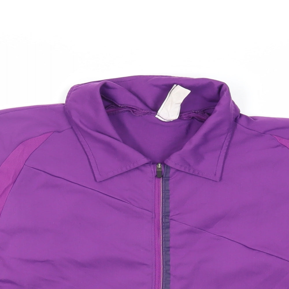 Quechua Womens Purple Polyester Pullover Polo Size XL Collared Zip - Logo