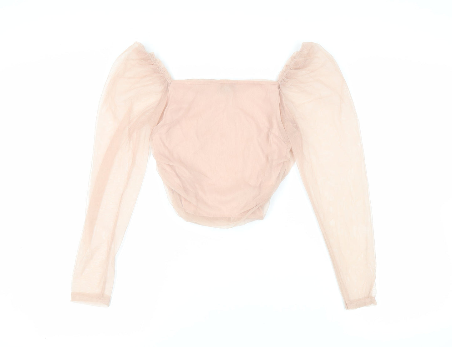 Womens UK Size 8 PRETTYLITTLETHING Pink Cropped Blouse