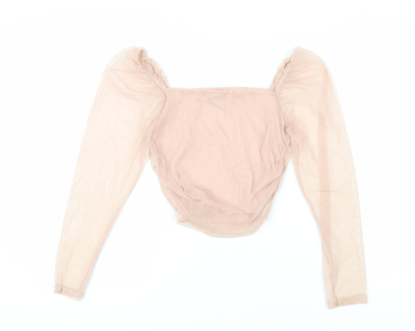 Womens UK Size 8 PRETTYLITTLETHING Pink Cropped Blouse