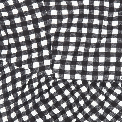 NEXT Womens Black Check Viscose Trapeze & Swing Size 8 V-Neck Pullover