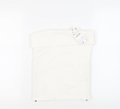 Womens UK Size M Zara White Basic Blouse