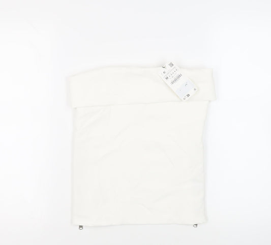 Womens UK Size M Zara White Basic Blouse