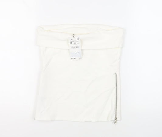 Womens UK Size M Zara White Basic Blouse