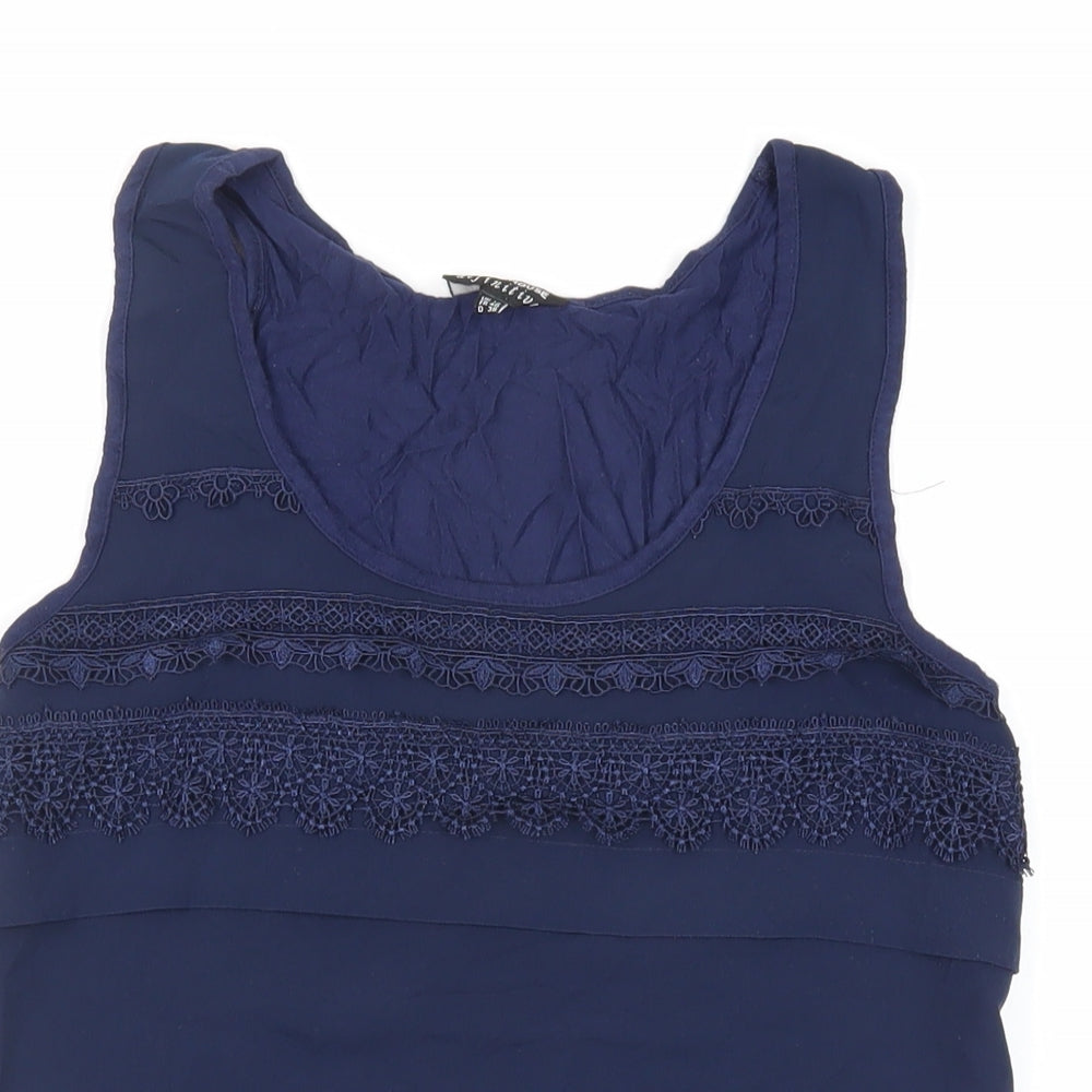 Womens UK Size 12 Warehouse Blue Basic Tank