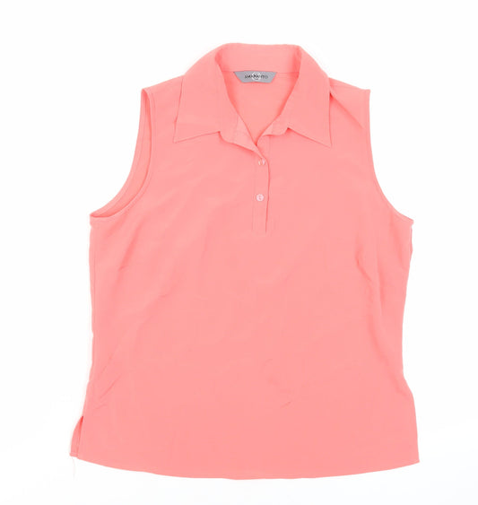 Womens UK Size 12 AMARANTO Pink Basic Blouse