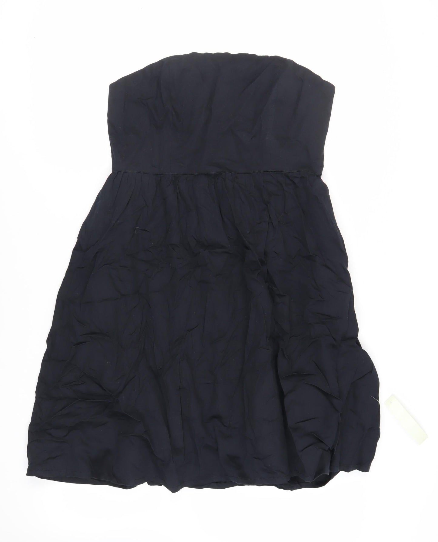 Jenerous Womens Black Cotton Skater Dress Size 16 Off the Shoulder Zip - Strapless