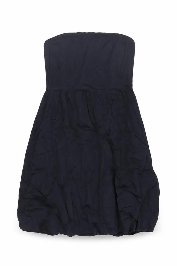Jenerous Womens Black Cotton Skater Dress Size 16 Off the Shoulder Zip - Strapless