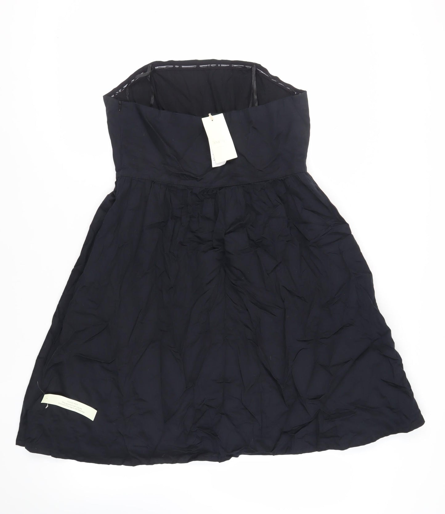 Jenerous Womens Black Cotton Skater Dress Size 16 Off the Shoulder Zip - Strapless