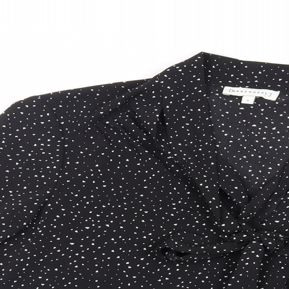 Womens UK Size 8 Warehouse Black Basic Blouse