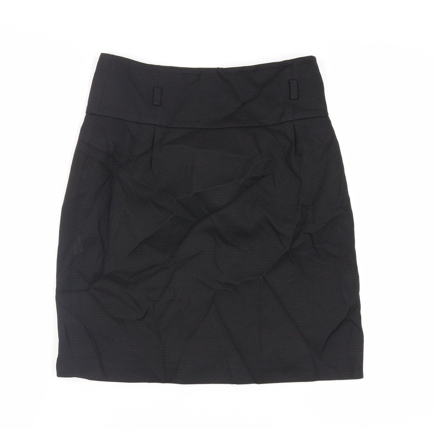 Coast Womens Black Viscose A-Line Skirt Size 10 Zip - Lined