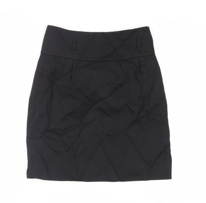 Coast Womens Black Viscose A-Line Skirt Size 10 Zip - Lined