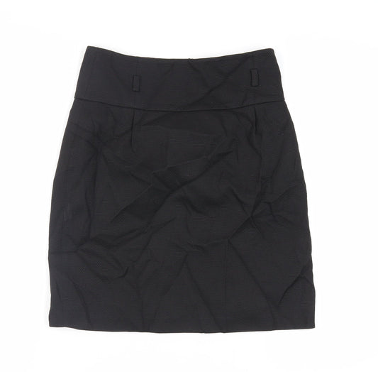 Coast Womens Black Viscose A-Line Skirt Size 10 Zip - Lined