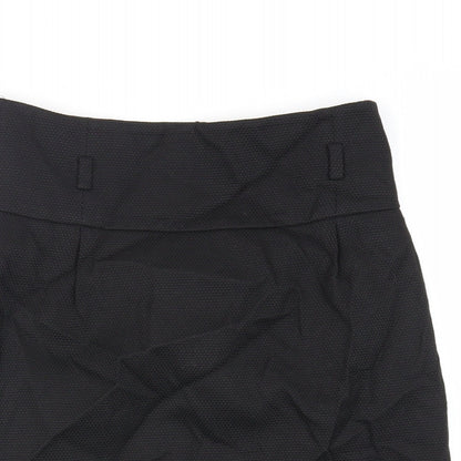 Coast Womens Black Viscose A-Line Skirt Size 10 Zip - Lined