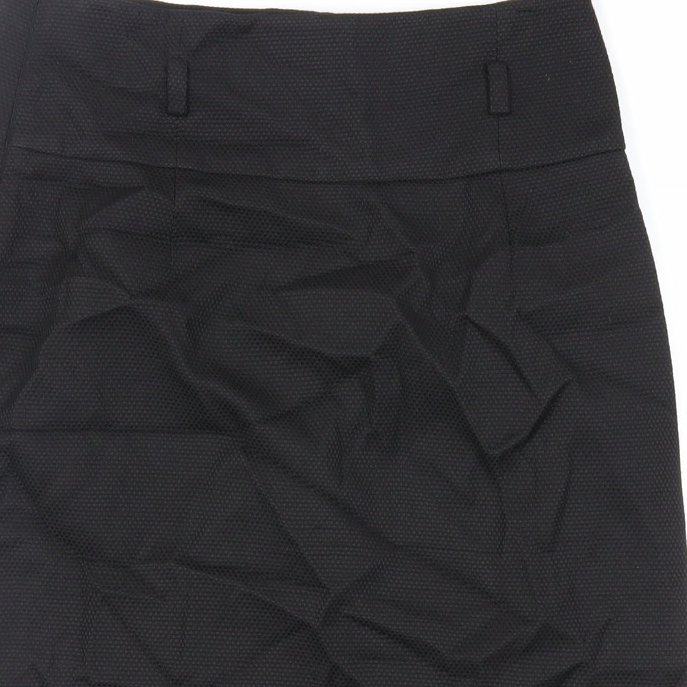 Coast Womens Black Viscose A-Line Skirt Size 10 Zip - Lined