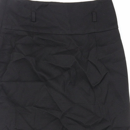 Coast Womens Black Viscose A-Line Skirt Size 10 Zip - Lined