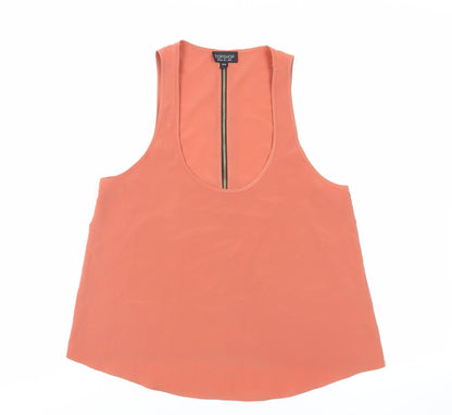 Womens UK Size 8 Topshop Orange Basic Tank
