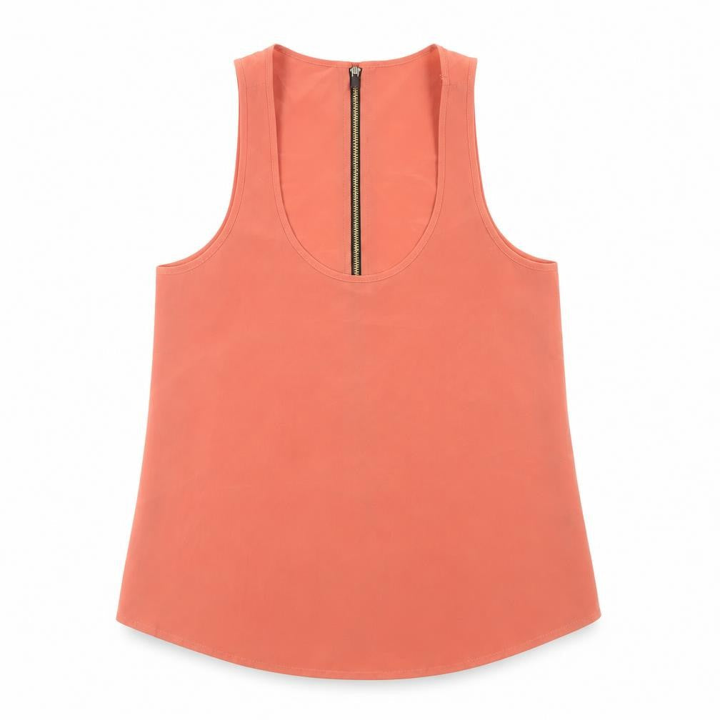 Womens UK Size 8 Topshop Orange Basic Tank