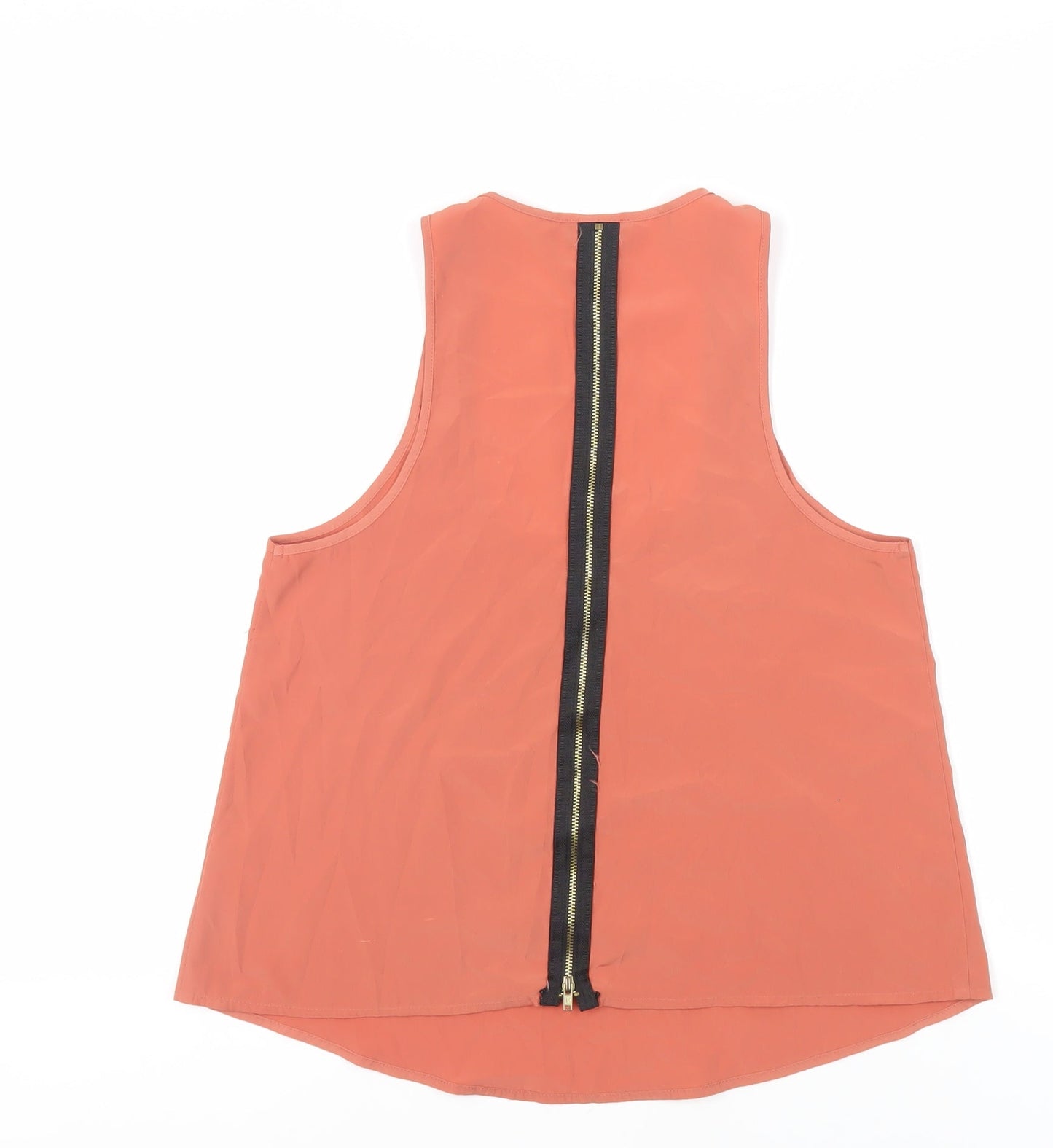 Womens UK Size 8 Topshop Orange Basic Tank