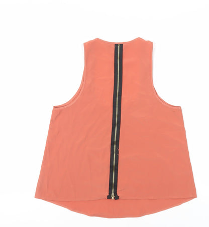 Womens UK Size 8 Topshop Orange Basic Tank