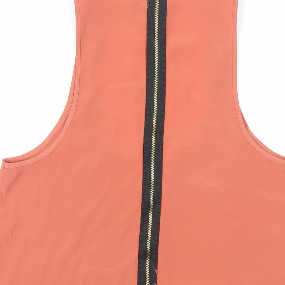 Womens UK Size 8 Topshop Orange Basic Tank